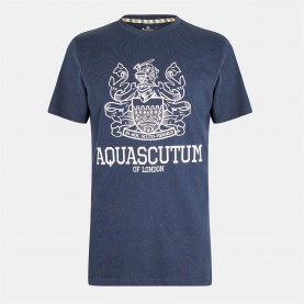 тениска,облекла,на,разпродажба,мъжки,тениски,aquascutum,aquascutum,logo,tee,sn99,navy,white