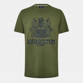 тениска,облекла,на,разпродажба,мъжки,тениски,aquascutum,aquascutum,logo,tee,sn99,green,navy