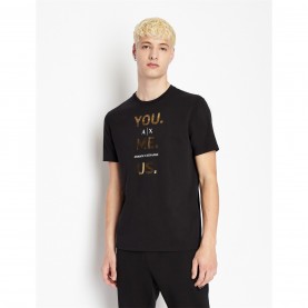 тениска,мъжки,тениски,armani,exchange,ax,text,tee,sn99,black