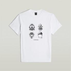 тениска,мъжки,тениски,g,star,masks,graphic,t,shirt,white