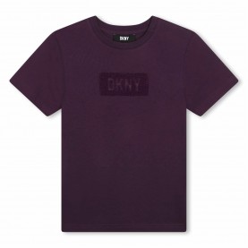 детска,тениска,детски,3/4,панталони,dkny,unisex,kids',logo,regular,fit,t,shirt,violet,910