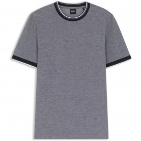 Тениска Boss Mens Thompson Black Breathable Lightweight Cotton Short Sleeve T-Shirt - Dark Blue 404 тениска,мъжки,тениски,boss,men,s,thompson,black,breathable,lightweight,cotton,short,sleeve,t,shirt,dark,blue,404
