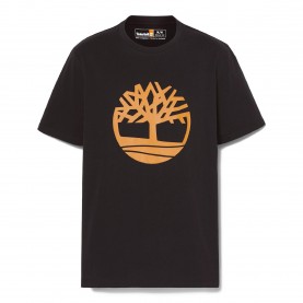 Тениска Timberland Mens Northwood Tree Logo Cotton Short-Sleeve T-Shirt - Blck/Wheat тениска,мъжки,тениски,timberland,men,s,northwood,tree,logo,cotton,short,sleeve,t,shirt,blck,wheat