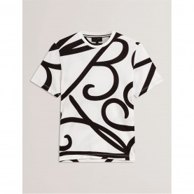 тениска,облекла,на,разпродажба,мъжки,тениски,ted,baker,ted,tb,script,tshirt,sn54,white