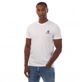 Тениска Aquascutum Logo T-Shirt - White/Black тениска,мъжки,тениски,aquascutum,logo,t,shirt,white,black