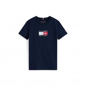 Тениска Tommy Hilfiger Kids Script T-Shirt - Night Navy C1G тениска,tommy,hilfiger,kids,script,t,shirt,night,navy,c1g