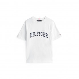 тениска,детски,3/4,панталони,tommy,hilfiger,kids',script,logo,t,shirt,white,ybr