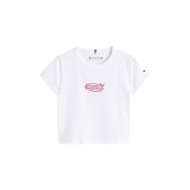 Тениска Tommy Hilfiger Kids Butterfly T-Shirt - White YBR тениска,tommy,hilfiger,kids,butterfly,t,shirt,white,ybr