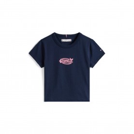 Тениска Tommy Hilfiger Kids Butterfly T-Shirt - Night Navy C1G тениска,tommy,hilfiger,kids,butterfly,t,shirt,night,navy,c1g