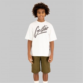 тениска,детски,облекла,g,star,gstar,logo,tee,jn52,white