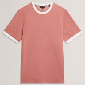 Тениска Ted Baker Ted SS Text T-Shirt Sn62 - Mid-Pink тениска,мъжки,тениски,ted,baker,ted,ss,text,t,shirt,sn62,mid,pink