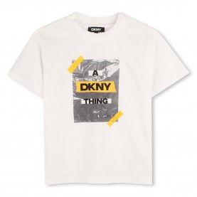 тениска,детски,3/4,панталони,dkny,kids',graphic,short,sleeve,regular,fit,t,shirt,white