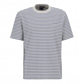 Тениска Barbour Frensham Striped T-Shirt - Oatmeal тениска,мъжки,тениски,barbour,frensham,striped,t,shirt,oatmeal