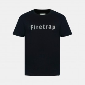 Мъжка тениска Firetrap Large Logo T-Shirt Mens - Black мъжка,тениска,мъжки,блузи,с,яка,мъжки,тениски,мъжки,потници,firetrap,large,logo,t,shirt,mens,black