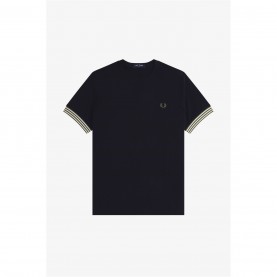 тениска,облекла,на,разпродажба,мъжки,тениски,fred,perry,stripe,cuff,t,shirt,black,184