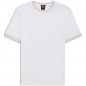 Тениска Boss Mens Tessler Cotton Short Sleeve Crew Neck Slim Fit T-Shirt - White 100 тениска,мъжки,тениски,boss,men,s,tessler,cotton,short,sleeve,crew,neck,slim,fit,t,shirt,white,100