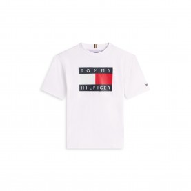 Тениска Tommy Hilfiger Kids Heritage T-Shirt - White YBR тениска,tommy,hilfiger,kids,heritage,t,shirt,white,ybr