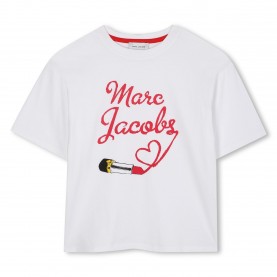 Тениска Marc Jacobs Kids Lipstick Short Sleeve T-Shirt - White тениска,marc,jacobs,kids,lipstick,short,sleeve,t,shirt,white