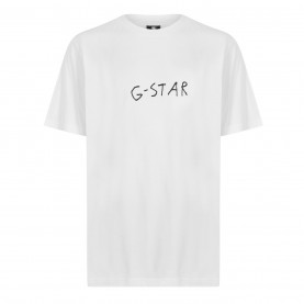 облекла,на,разпродажба,мъжки,тениски,g,star,gstar,back,print,ts,sn99,white