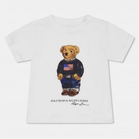 тениска,детски,3/4,панталони,polo,ralph,lauren,kids',bear,t,shirt,white,bear