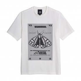 Тениска Y3 X Neighborhood Moth Graphic T-Shirt - Core White тениска,мъжки,тениски,y3,x,neighborhood,moth,graphic,t,shirt,core,white