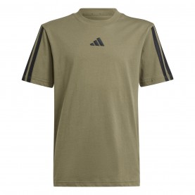 юношеска,тениска,детски,тениски,детски,облекла,adidas,3,stripe,essentials,t,shirt,junior,olive,strata