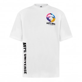 Тениска AAPE Universe Bones T-Shirt - White WHX тениска,мъжки,тениски,aape,universe,bones,t,shirt,white,whx