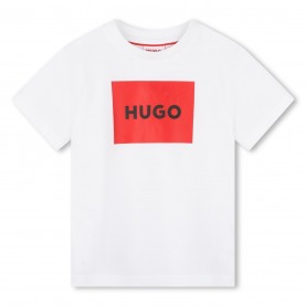 юношеска,тениска,детски,облекла,hugo,cotton,large,box,logo,t,shirt,juniors,white,10p