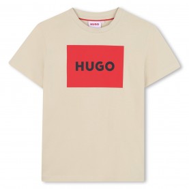 юношеска,тениска,детски,облекла,hugo,cotton,large,box,logo,t,shirt,juniors,stone,255