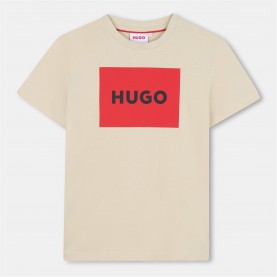 детска,тениска,детски,3/4,панталони,hugo,unisex,kids,big,logo,cotton,short,sleeve,t,shirt,stone,255