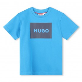 юношеска,тениска,детски,облекла,hugo,cotton,large,box,logo,t,shirt,juniors,blue,873