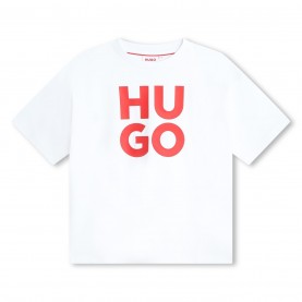 юношеска,тениска,детски,облекла,hugo,short,sleeved,cotton,t,shirt,unisex,juniors,white,10p