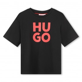 юношеска,тениска,детски,облекла,hugo,short,sleeved,cotton,t,shirt,unisex,juniors,black,09b