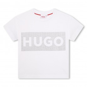 юношеска,тениска,детски,облекла,hugo,big,logo,t,shirt,juniors,white,10p