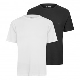 Тениска Boss Mens BOSS Bodywear 2 Pack Short Sleeve T-Shirts with Logo Detail - Wht/Blk 980 тениска,облекла,на,разпродажба,мъжки,тениски,boss,mens,boss,bodywear,2,pack,short,sleeve,t,shirts,with,logo,detail,wht,blk,980