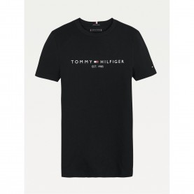 Юношеска тениска Tommy Hilfiger Essential T Shirt Juniors - Black BDS юношеска,тениска,tommy,hilfiger,essential,t,shirt,juniors,black,bds