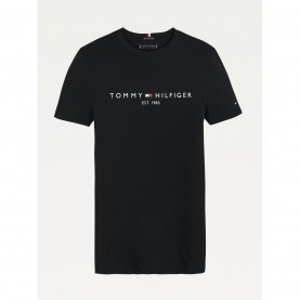 юношеска,тениска,детски,3/4,панталони,tommy,hilfiger,essential,t,shirt,juniors,black,bds