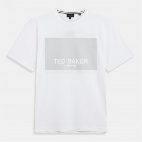 облекла,на,разпродажба,мъжки,тениски,ted,baker,ted,baker,ss,box,graphic,logo,tee,white