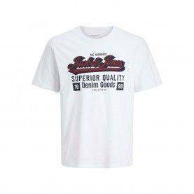 Jack and Jones Colour Logo T-Shirt Mens Plus Size - Cloud Dancer jack,and,jones,colour,logo,t,shirt,mens,plus,size,cloud,dancer