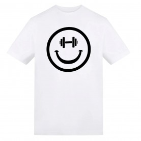 AWD Printed Adult Gym Tee - Dumbell Smiley дамски,тениски,дамски,топове,мъжки,горнища,размер+,мъжки,облекла,размер,awd,printed,adult,gym,tee,dumbell,smiley