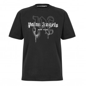 Тениска Palm Angels Mens Ny Mono T-Shirt - Black Black тениска,мъжки,тениски,palm,angels,men,s,ny,mono,t,shirt,black,black