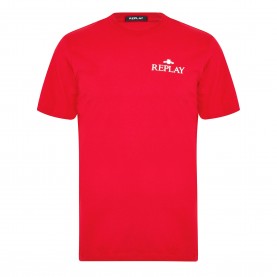 Тениска Replay Small Logo T-shirt - Red 665 тениска,мъжки,тениски,replay,small,logo,t,shirt,red,665