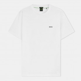 Тениска Boss Mens BOSS GREEN T-Shirt with Logo Design Stretch Cotton - White 100 тениска,мъжки,тениски,мъжки,блузи,с,яка,мъжки,потници,boss,mens,boss,green,t,shirt,with,logo,design,stretch,cotton,white,100