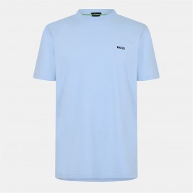 Тениска Boss Mens BOSS GREEN T-Shirt with Logo Design Stretch Cotton - Pas Blue 451 тениска,мъжки,тениски,boss,mens,boss,green,t,shirt,with,logo,design,stretch,cotton,pas,blue,451