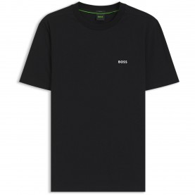 Тениска Boss Mens BOSS GREEN T-Shirt with Logo Design Stretch Cotton - Black тениска,мъжки,тениски,boss,mens,boss,green,t,shirt,with,logo,design,stretch,cotton,black