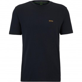 Тениска Boss Mens BOSS GREEN T-Shirt with Logo Design Stretch Cotton - Dark Blue тениска,мъжки,тениски,boss,mens,boss,green,t,shirt,with,logo,design,stretch,cotton,dark,blue