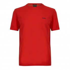тениска,мъжки,тениски,boss,mens,boss,green,t,shirt,with,logo,design,stretch,cotton,red,646