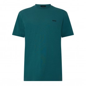 Тениска Boss Mens BOSS GREEN T-Shirt with Logo Design Stretch Cotton - Deep Green 356 тениска,мъжки,тениски,boss,mens,boss,green,t,shirt,with,logo,design,stretch,cotton,deep,green,356