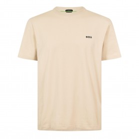 Тениска Boss Mens BOSS GREEN T-Shirt with Logo Design Stretch Cotton - Light Beige 272 тениска,мъжки,тениски,boss,mens,boss,green,t,shirt,with,logo,design,stretch,cotton,light,beige,272
