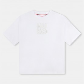 тениска,детски,3/4,панталони,hugo,kids',logo,regular,fit,t,shirt,white,10p